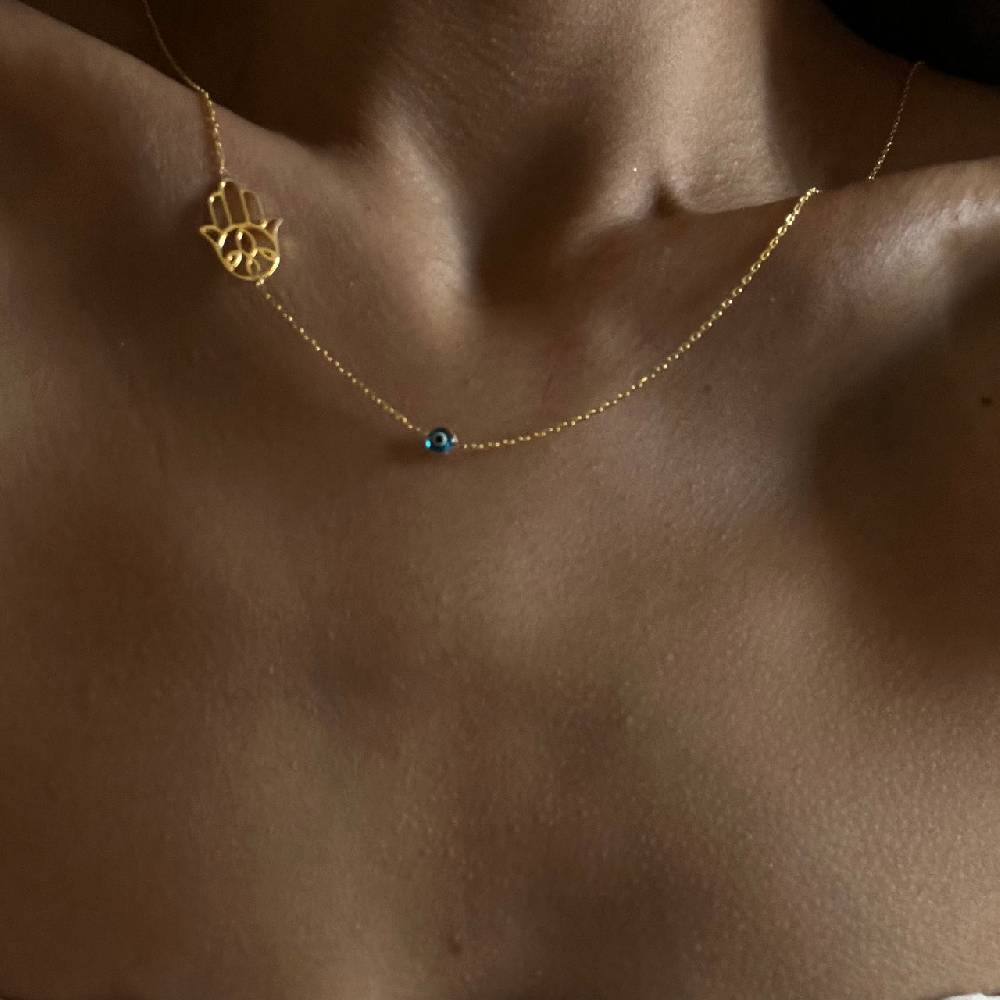 Kardelen FATIMAS HAND KETTE MIT NAZAR - 925 SILBER Letzter Tag