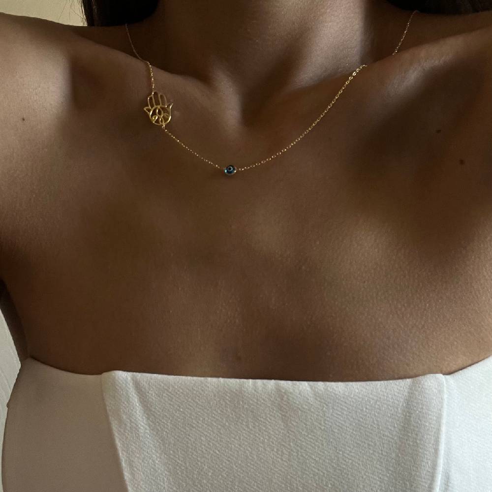 Kardelen FATIMAS HAND KETTE MIT NAZAR - 925 SILBER Letzter Tag