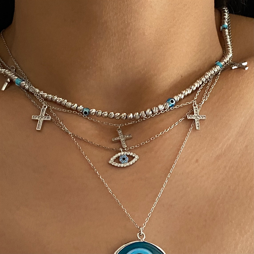 Kardelen Dorica Nazar Halskette - 925 SILBER Discount Store für neue Produkte