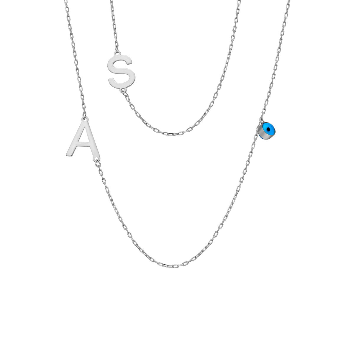 Kardelen Buchstabenkette Nazar 2er - 925 SILBER Kostenloser Versand international