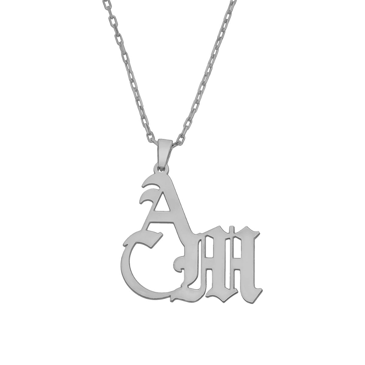 Kardelen 2er Buchstabenkette Gothic - 925 SILBER Weihnachtsangebot