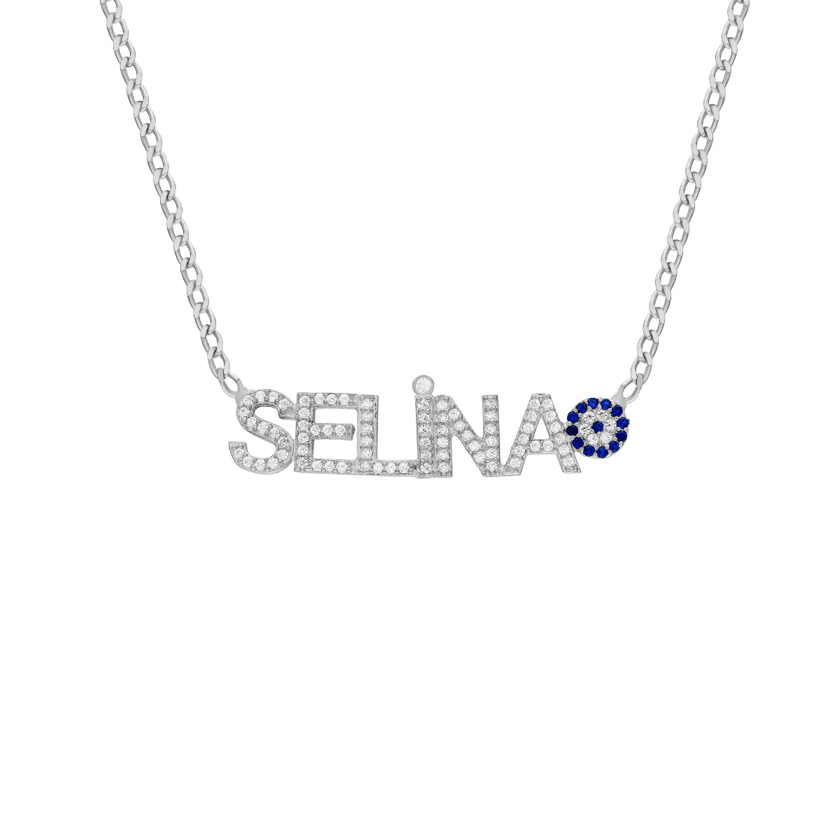 Kardelen ZIRKONIA NAMENSKETTE MIT NAZAR - 925 SILBER Vatertagsangebot
