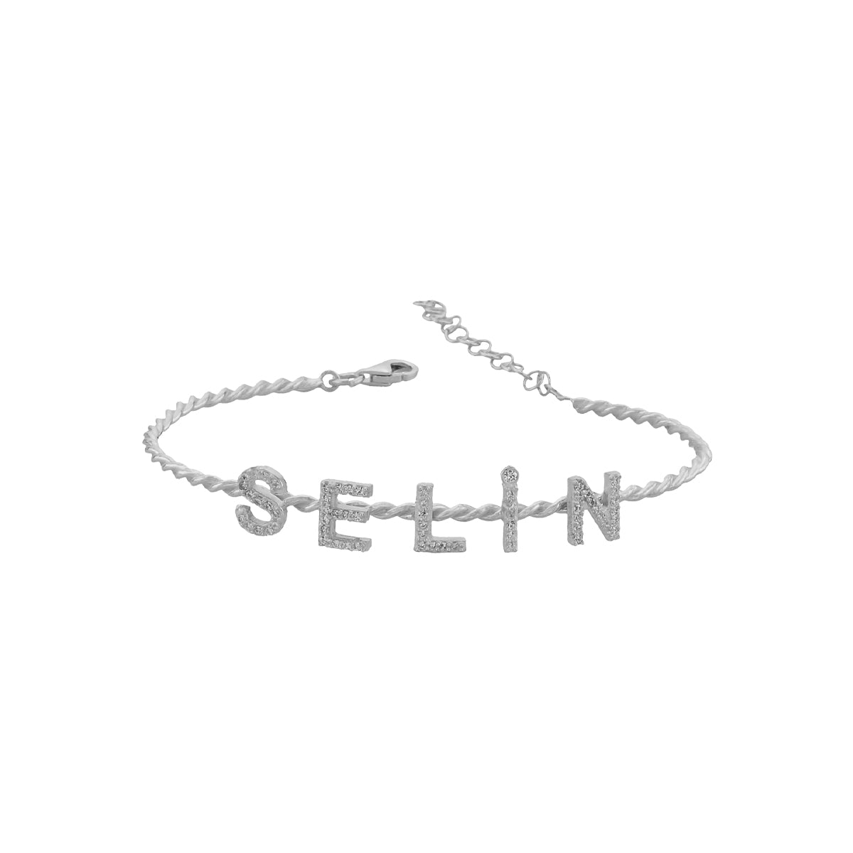 Kardelen Burma Armband mit Zirkonia Buchstaben - 925 SILBER Jubiläumsangebot