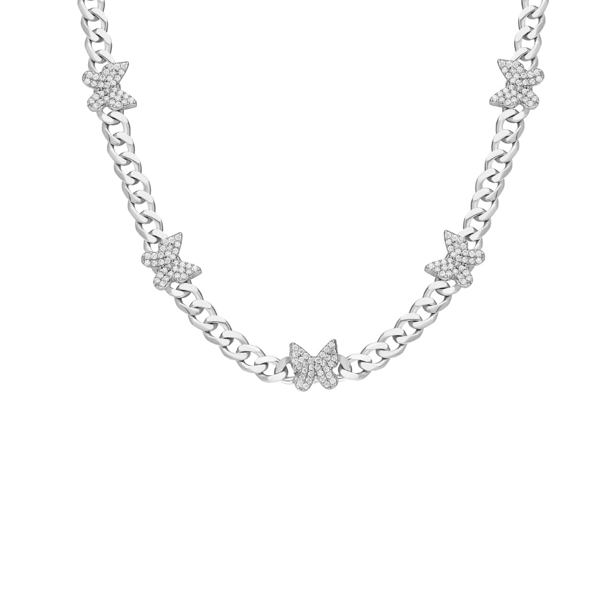 Kardelen Gourmet Butterfly Zirkonia Stein Halskette - 925 SILBER Saisonale Angebote