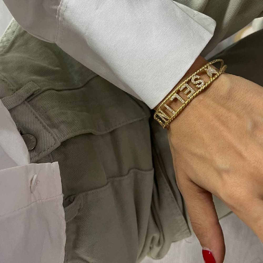 Kardelen Naome Armband mit Wunschname - 925 SILBER Tägliche Deals