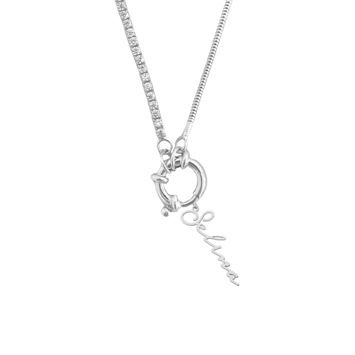 Kardelen Chain Design Italia Iced Signatur Namenskette - 925 SILBER Sonderangebote