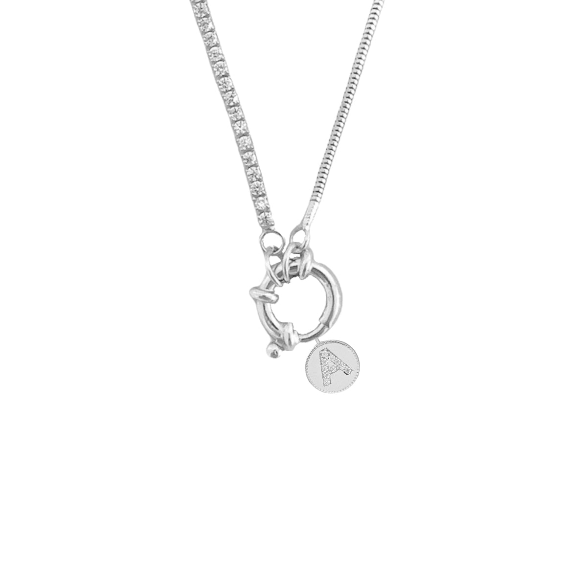 Kardelen Chain Design Italia Iced Round Zirkonia Buchstabenkette - 925 SILBER Riesige Ersparnisse