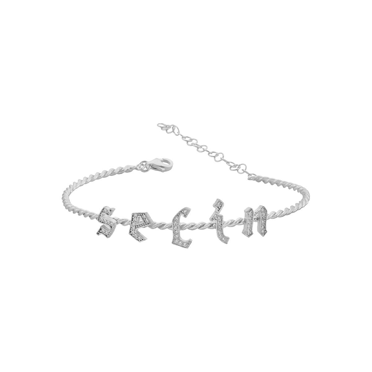 Kardelen Burma Armband mit Zirkonia Buchstaben Gothic - 925 SILBER VIP-Rabatte