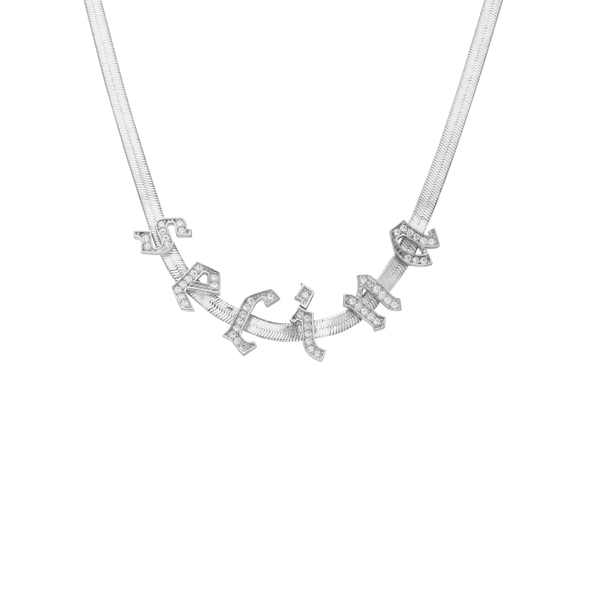 Kardelen Gothic Zirkonia Buchstaben Snakekette - 925 SILBER Wochenangebot