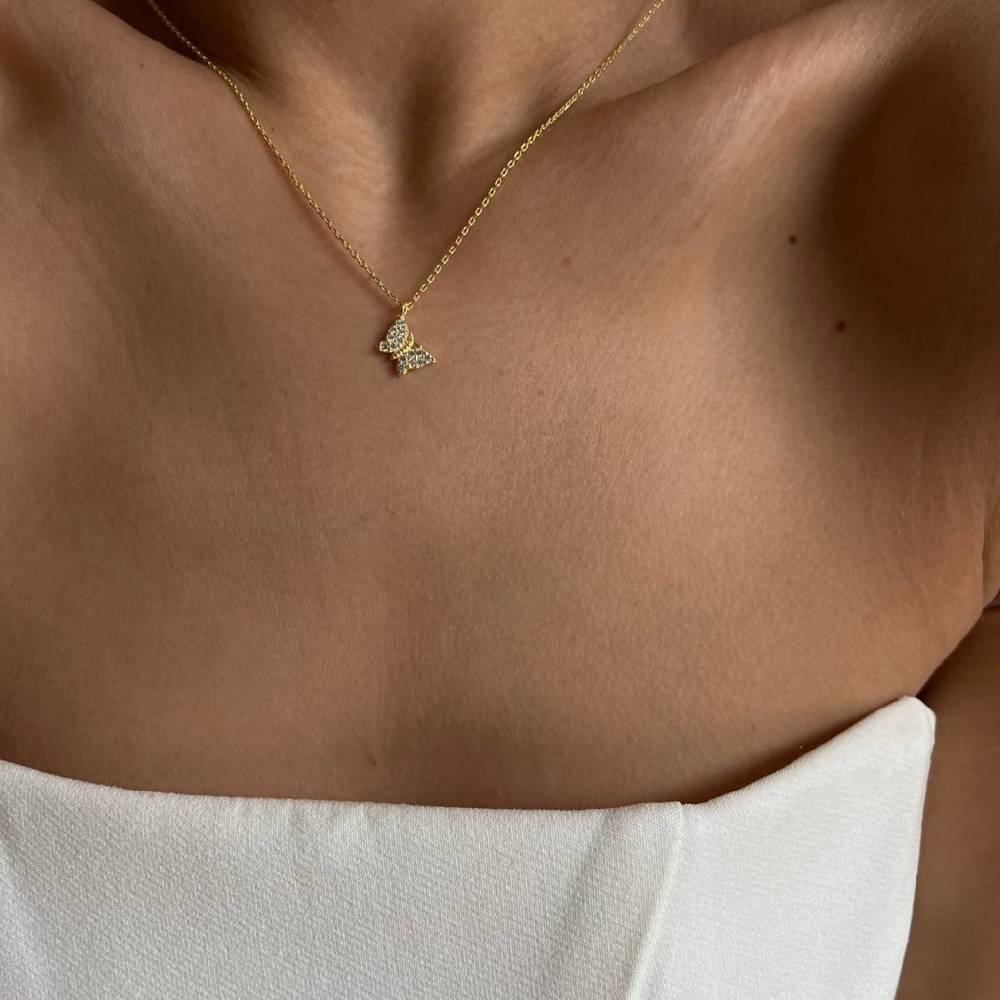 Kardelen MINIMAL BUTTERFLY NECKLACE - 925 SILBER Sonderangebot der Fabrik