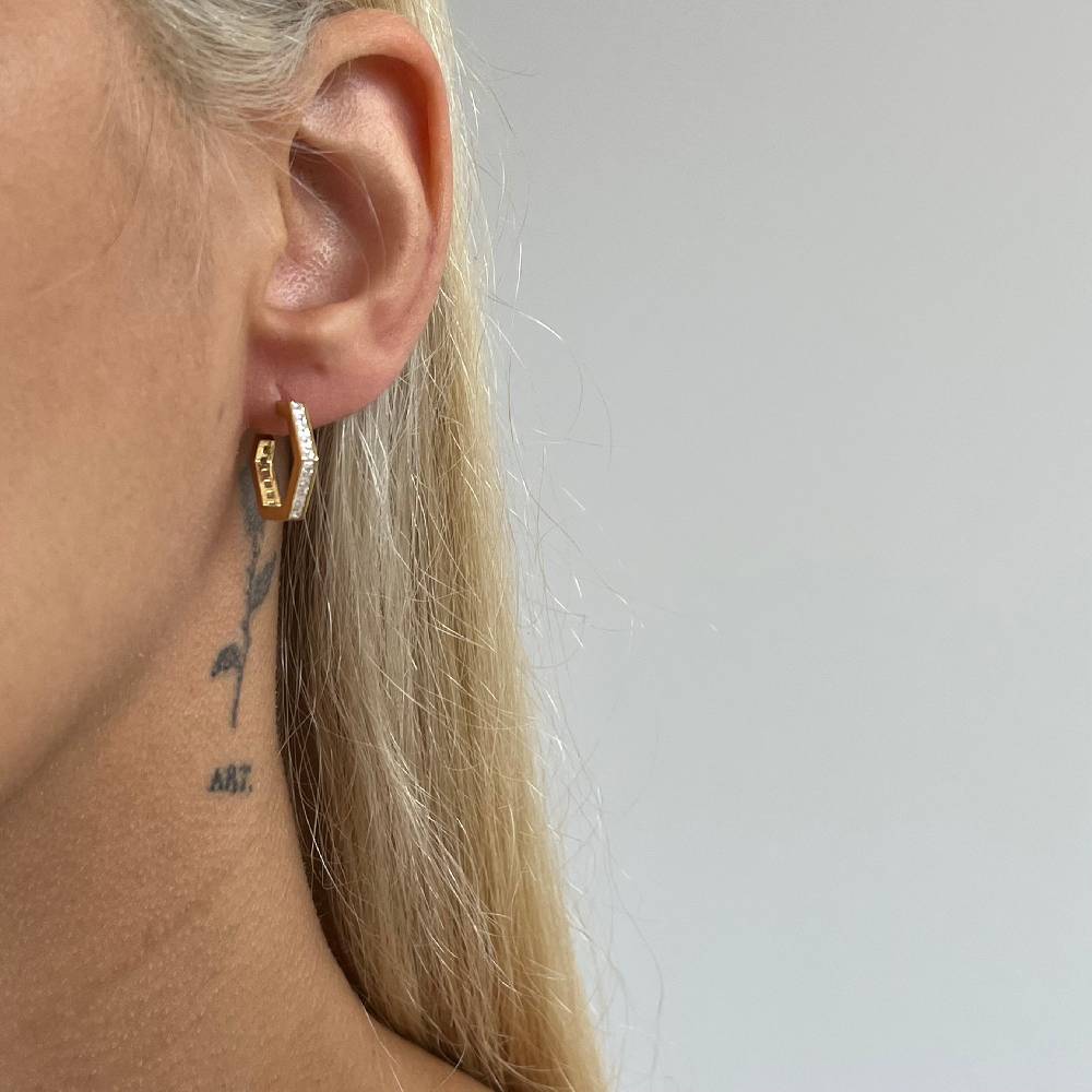 Kardelen Fünfeckige Ohrring mit Zirkonia - 925 SILBER Bis zu 55% Rabatt