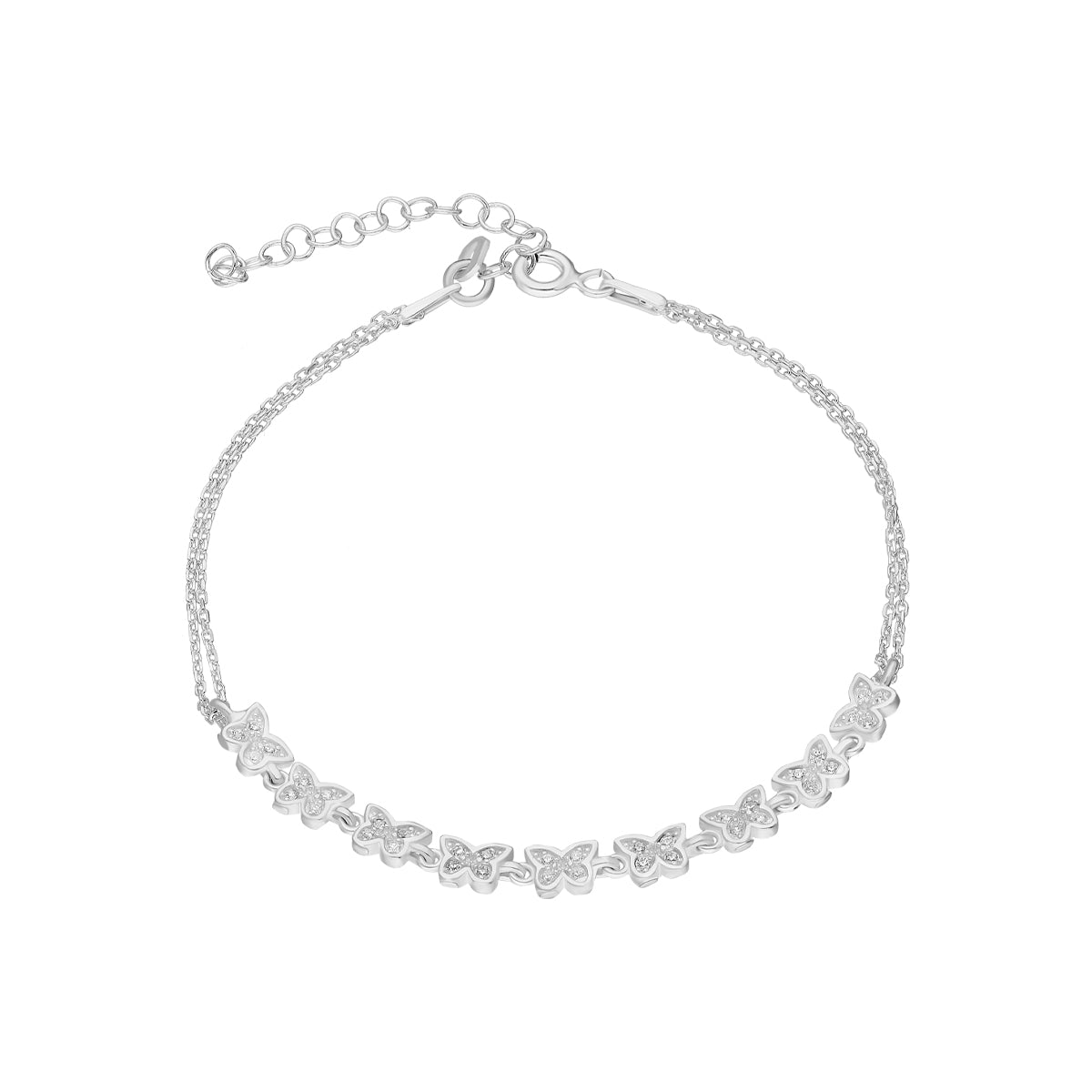 Kardelen Butterfly Armkette mit Zirkonia - 925 SILBER Speichern exportieren