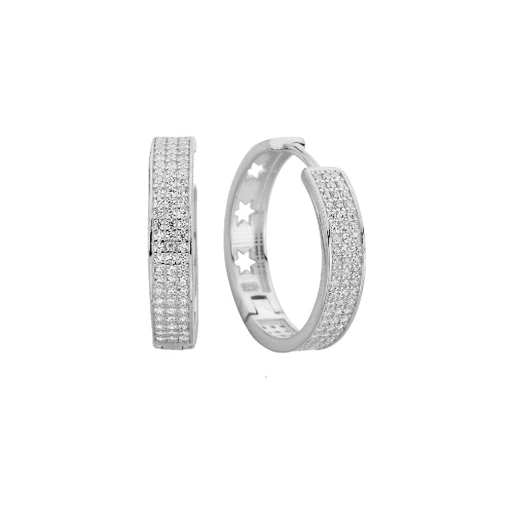 Kardelen Zirkonia Hoop Ohrring mit Sternsymbol - 925 SILBER Im Verkauf