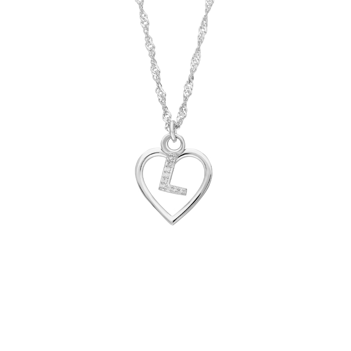 Kardelen Herz Zirkonia Buchstaben Kette - 925 SILBER Outlet