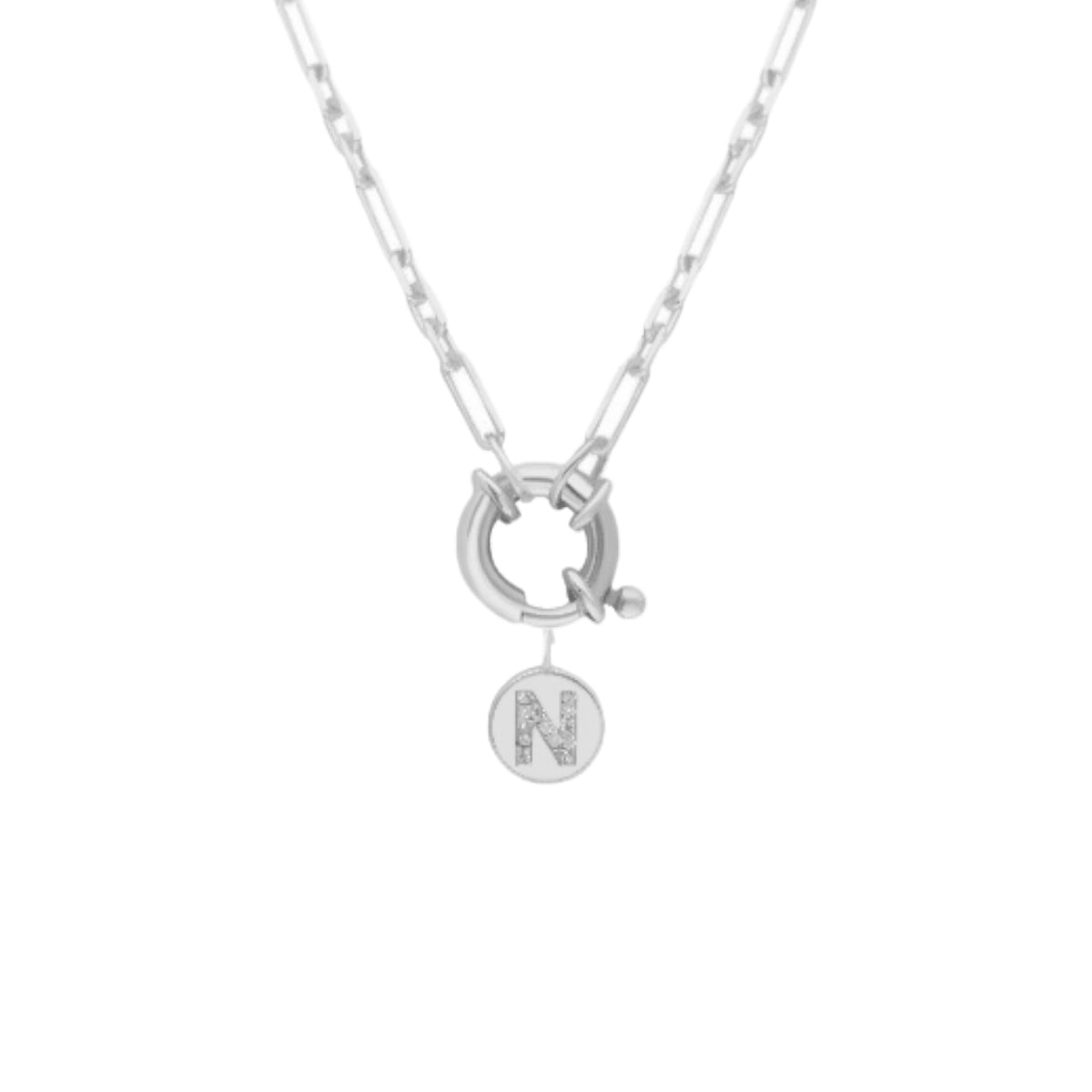 Kardelen Chain Plättchen Zirkonia Buchstaben Halskette - 925 SILBER Günstiger Verkauf