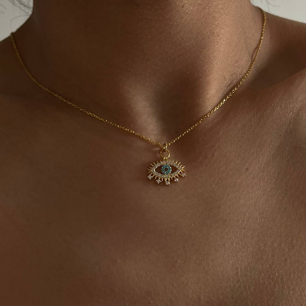 Kardelen Eye Effect Kette - 925 SILBER Blitzverkäufe