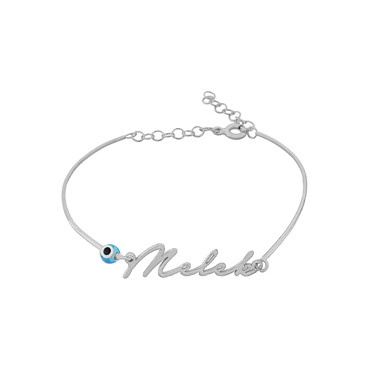 Kardelen Signatur Namens Armreif mit Nazar Auge - 925 SILBER Sonderangebot