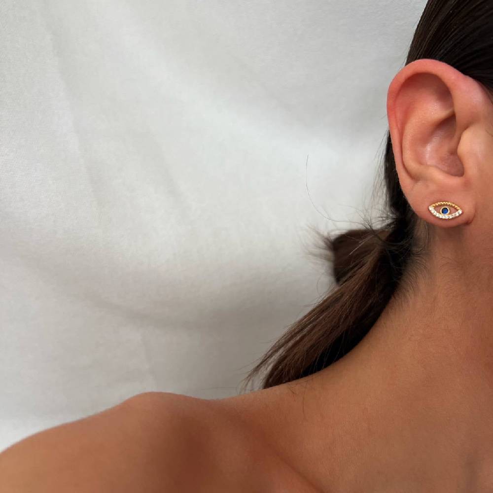 Kardelen Blue Eye stecker Ohrring - 925 SILBER Flash Sale