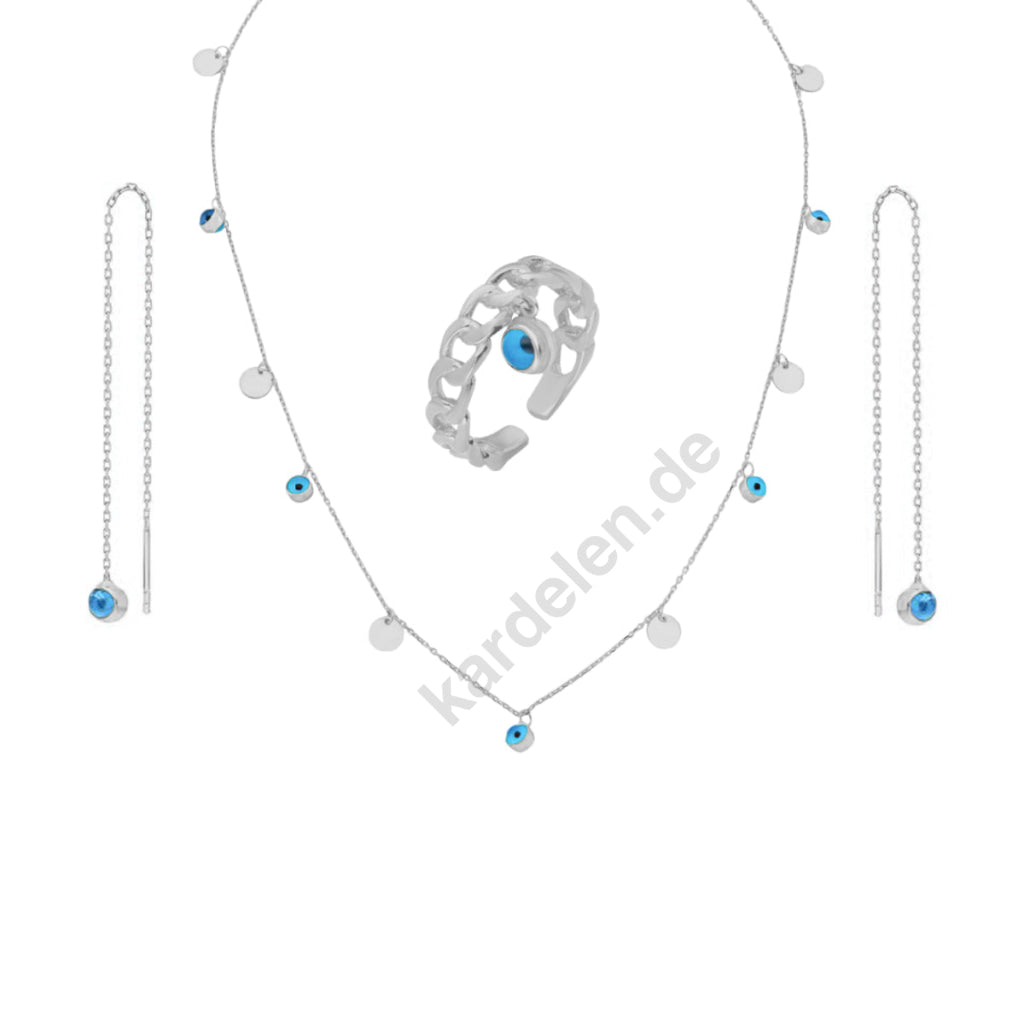 Kardelen Nazar Set - 925 SILBER Valentinstagsangebot