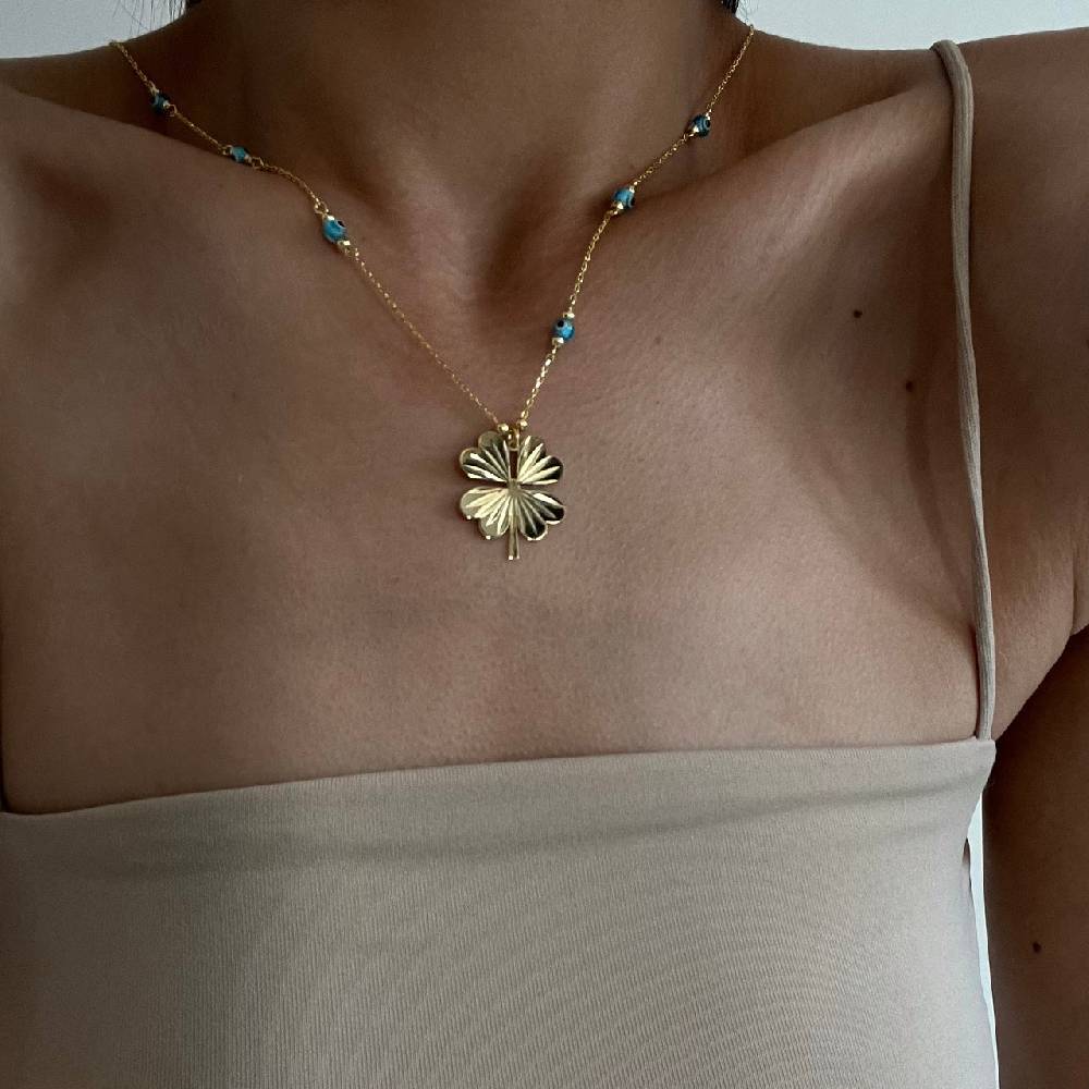 Kardelen Kleeblatt mit Nazaraugen - 925 SILBER Tägliche Deals