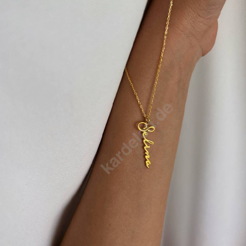 Kardelen 14K GOLD SIGNATUR NAMENSKETTE Bis zu 50% Rabatt