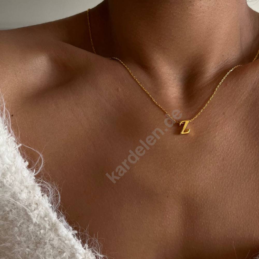 Kardelen 14K GOLD MINI BUCHSTABEN HALSKETTE Speichern exportieren