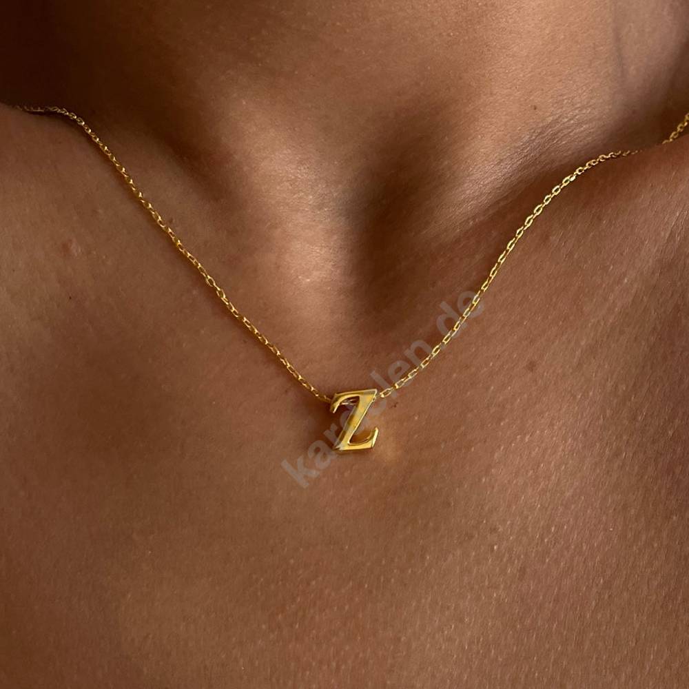 Kardelen 14K GOLD MINI BUCHSTABEN HALSKETTE Speichern exportieren