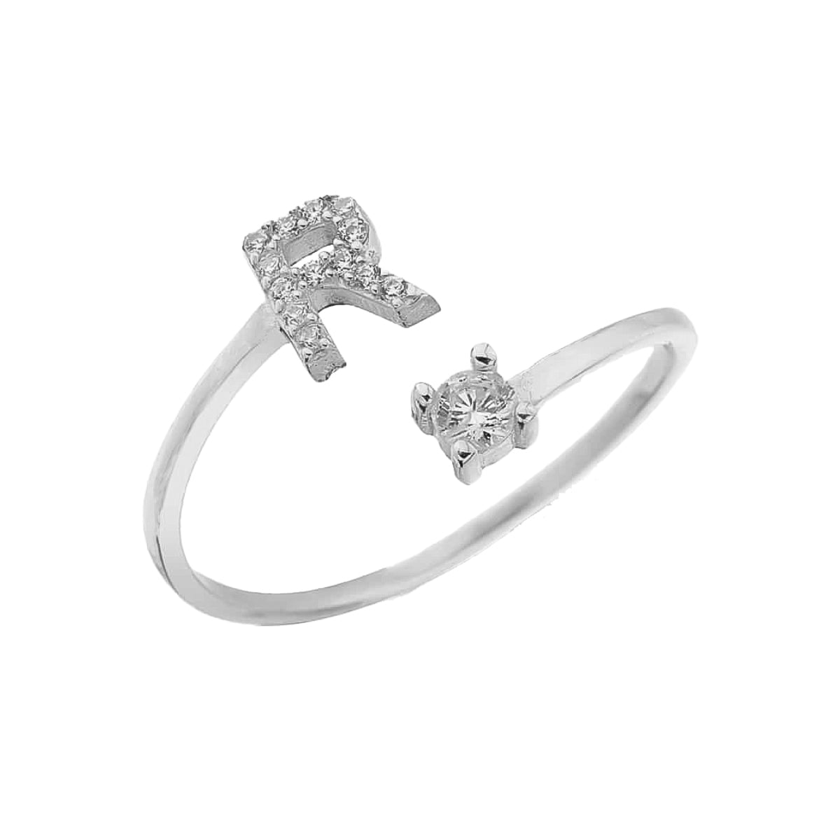 Kardelen Letter Diamond Ring - 925 SILBER Outlet