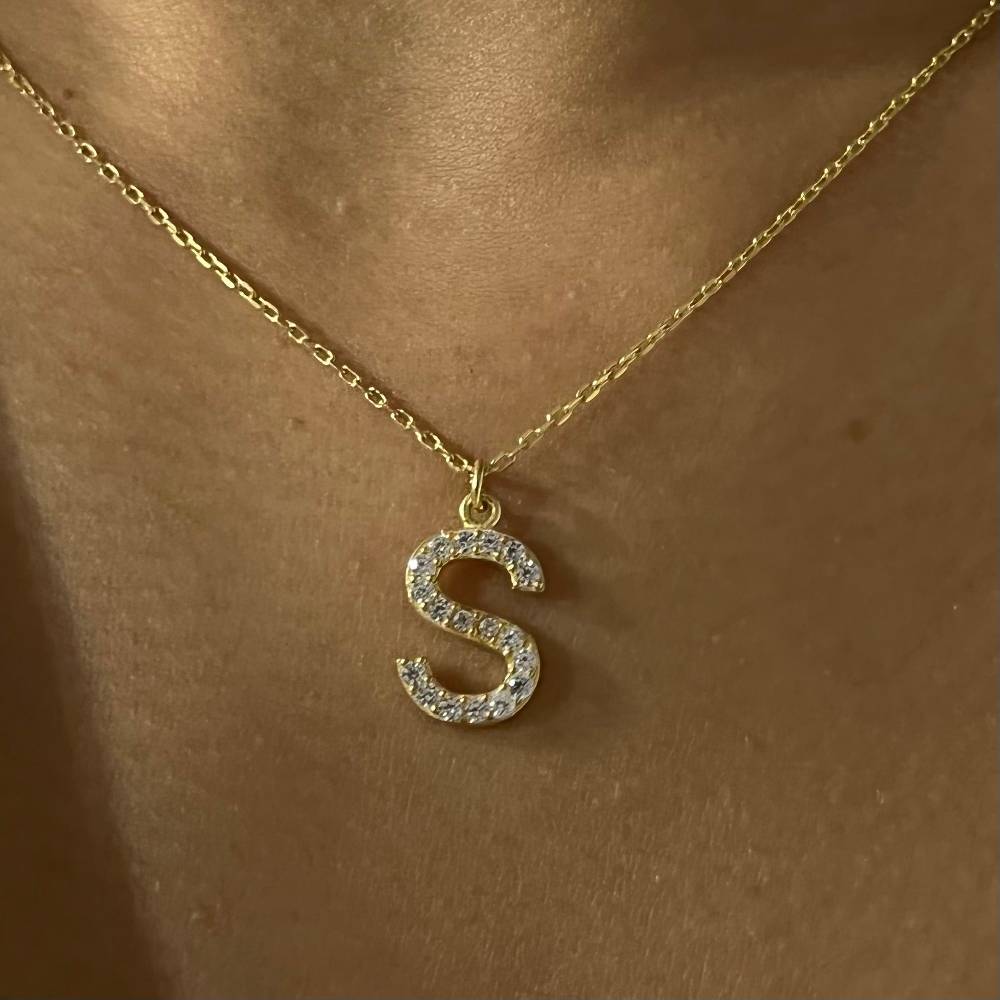 Kardelen Mini One Letter Kette - 925 SILBER Auslauf