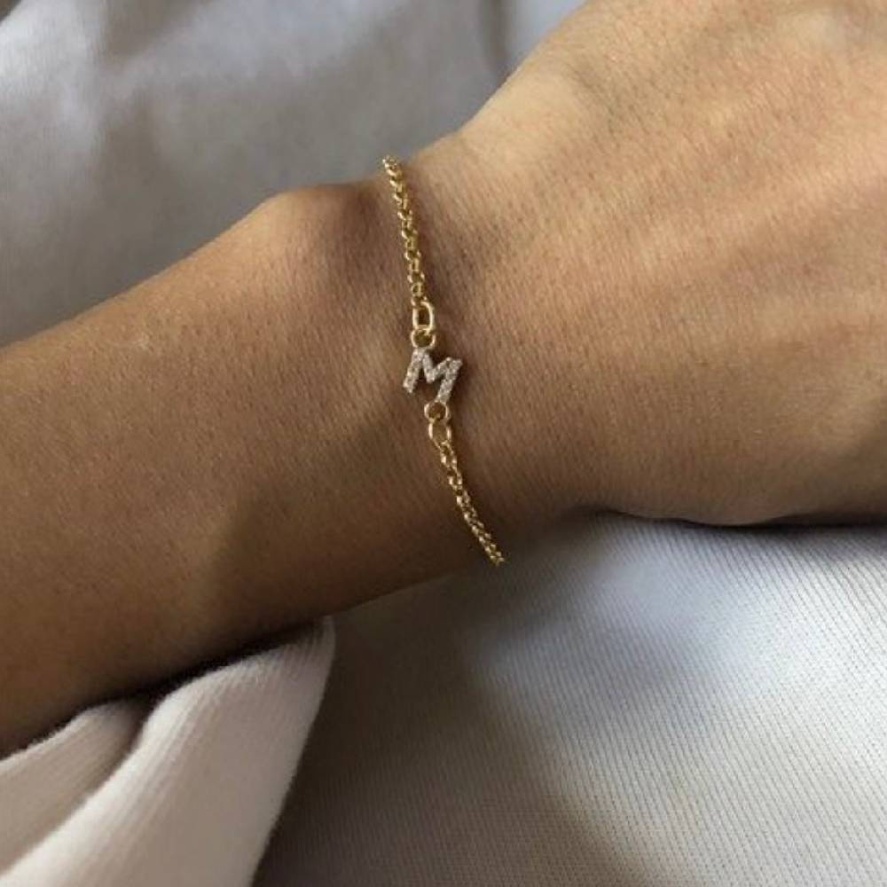 Kardelen Zirkonia Letter Armkette - 925 SILBER Verkauf