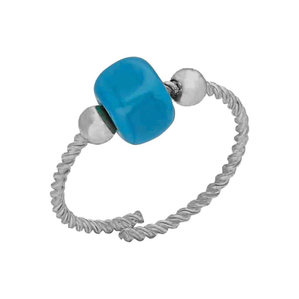 Kardelen Spirale Ring mit Blauen Naturstein - 925 SILBER Bis zu 50% Rabatt
