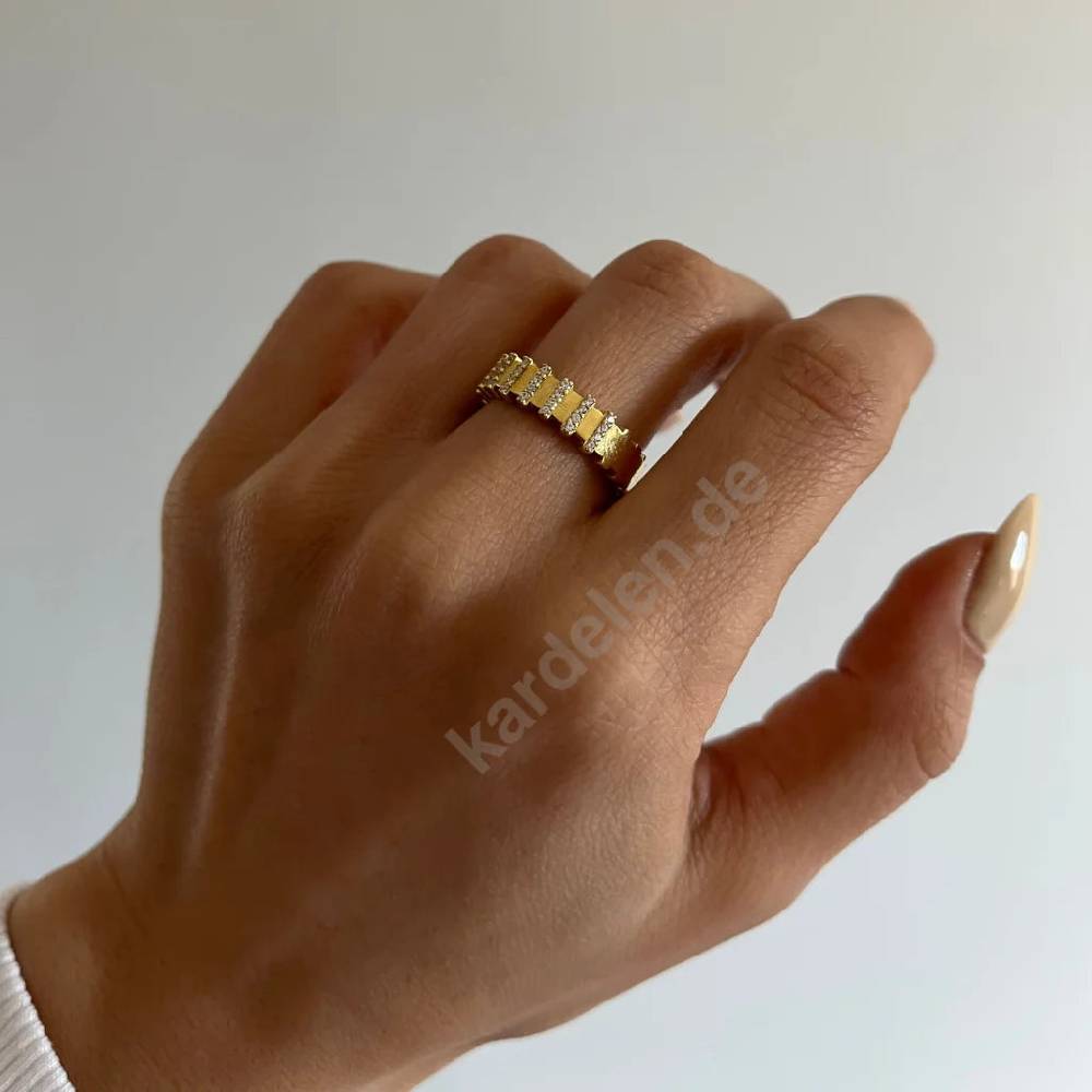 Kardelen Rose Ring - 925 SILBER 50% Rabatt mit kostenlosem Versand