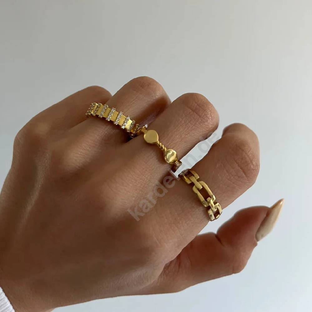 Kardelen Rose Ring - 925 SILBER 50% Rabatt mit kostenlosem Versand