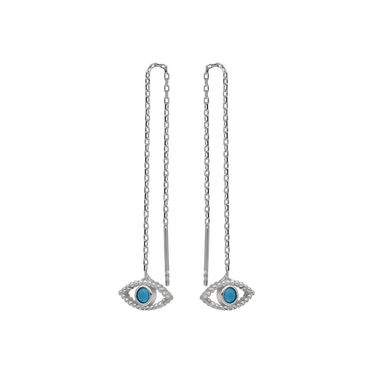 Kardelen HÄNGENDE Augen Ohrring Turkis - 925 SILBER Clearance-Verkauf