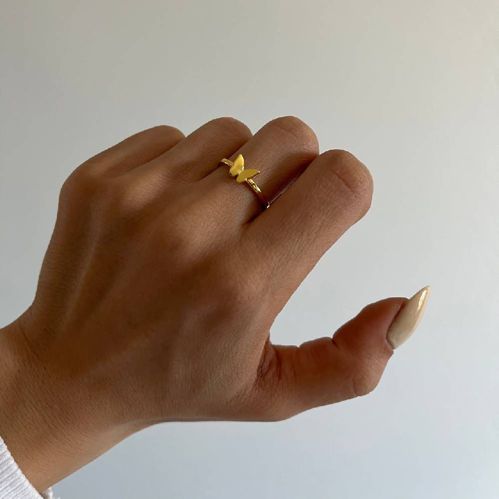 Kardelen Basic Schmetterling Ring - 925 SILBER Begrenzt auf 3 Tage