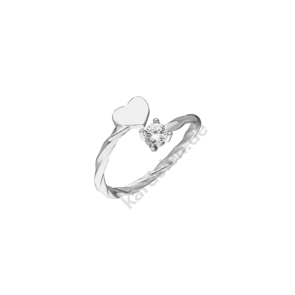 Kardelen Heart Diamond Ring - 925 SILBER Speichern exportieren