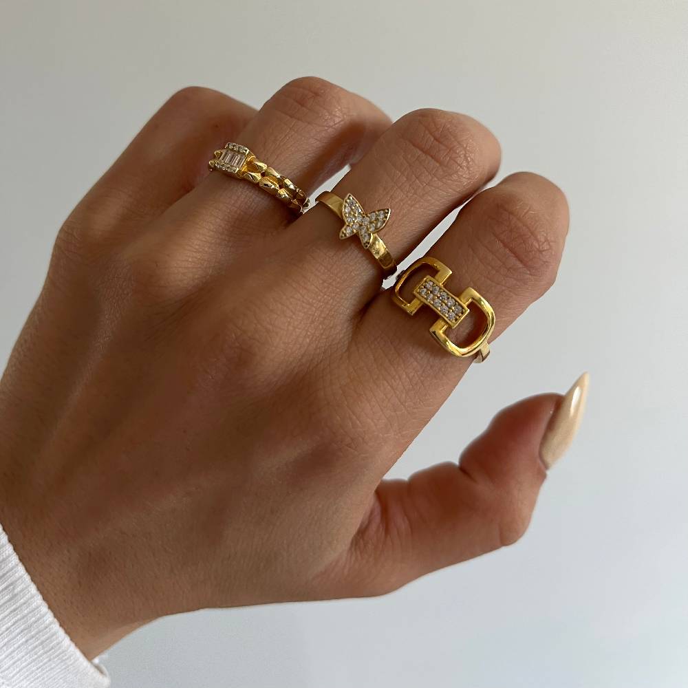 Kardelen Sperren Chain Ring - 925 SILBER Auslauf