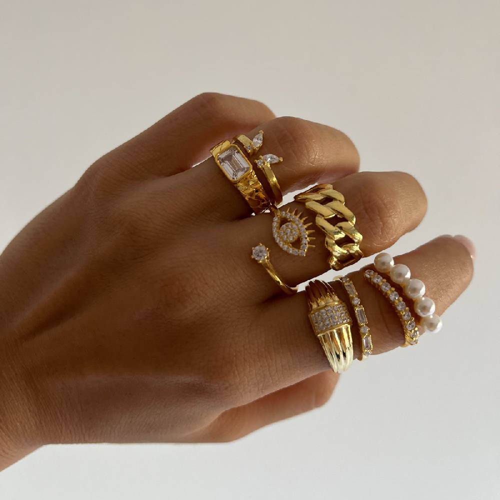 Kardelen Cuban Ring - 925 SILBER Limitierter Zeitrabatt