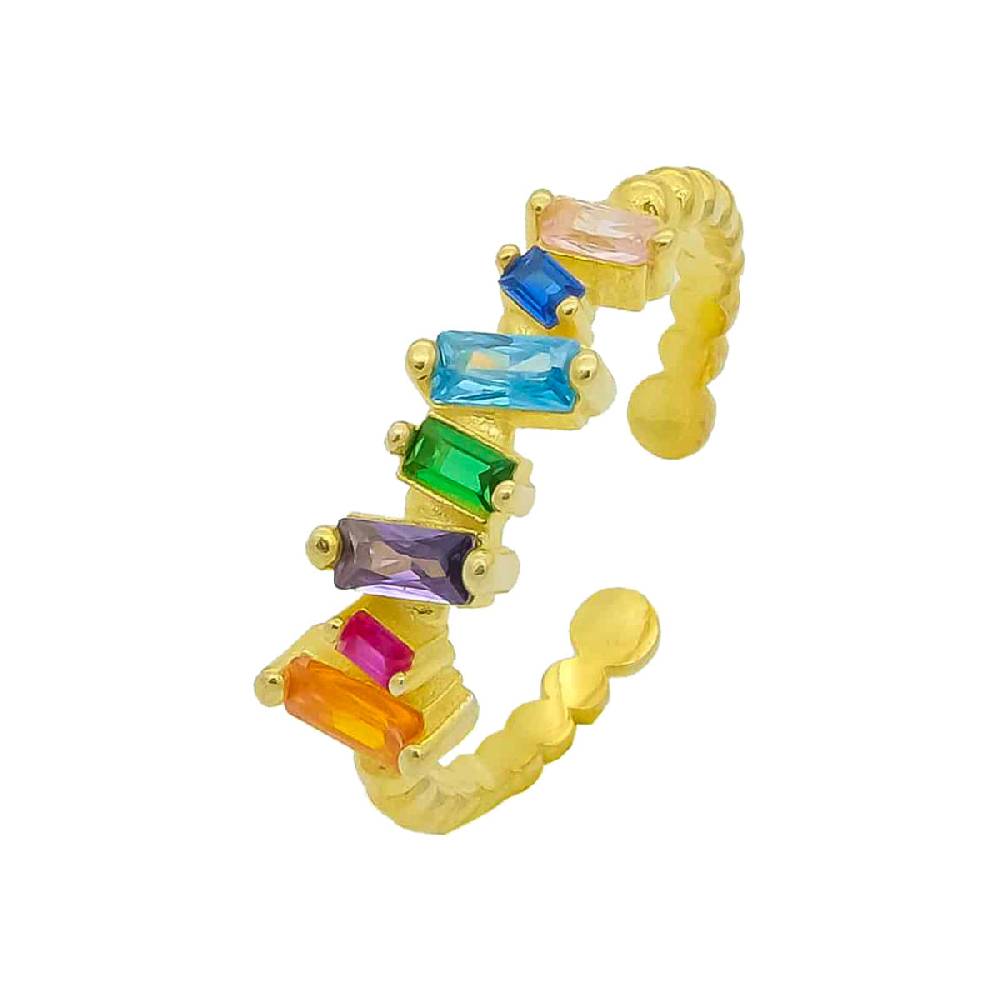 Kardelen Baguette Shift Colorful Ring - 925 SILBER Exklusivangebot
