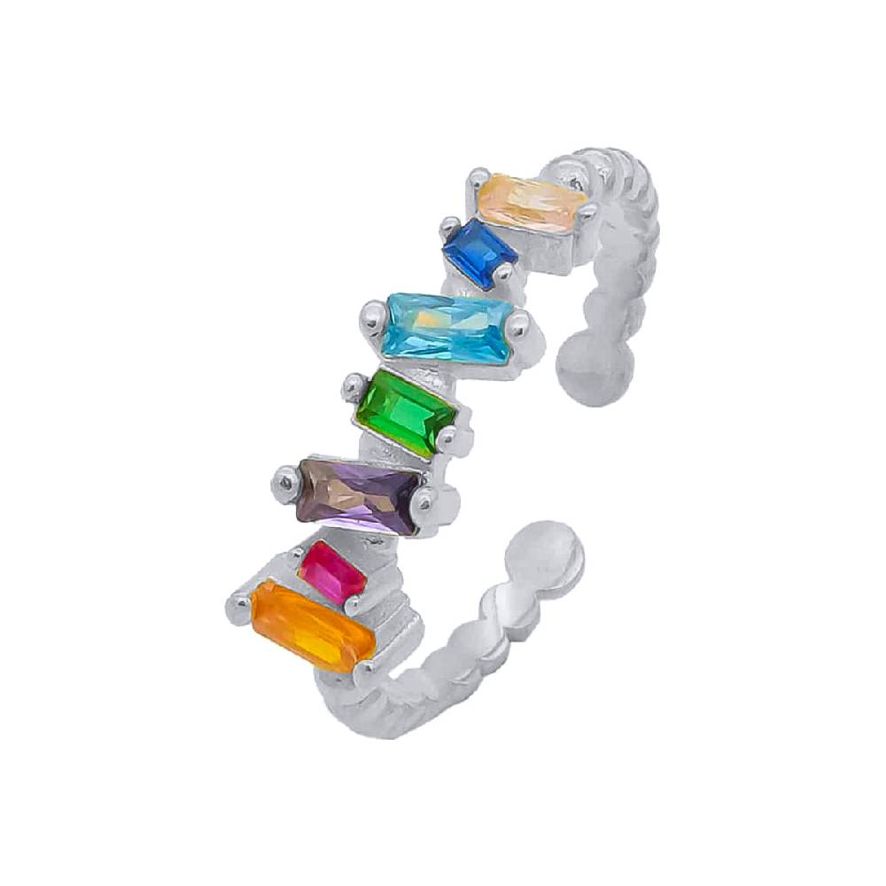 Kardelen Baguette Shift Colorful Ring - 925 SILBER Exklusivangebot