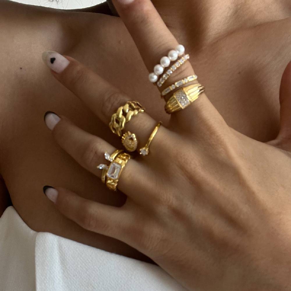 Kardelen Zirkonia Rund Ring - 925 SILBER Vatertagsangebot