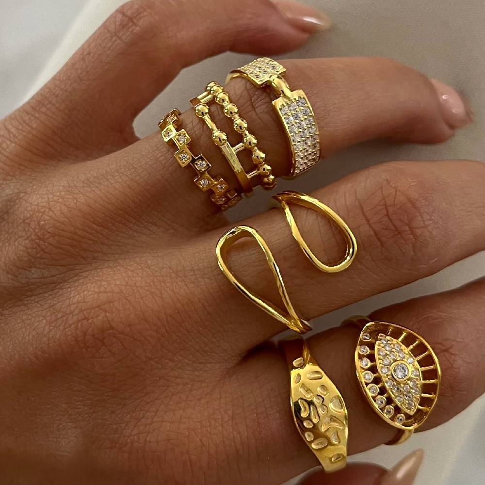 Kardelen Big Zirkonia Augen Ring - 925 SILBER Online Outlet