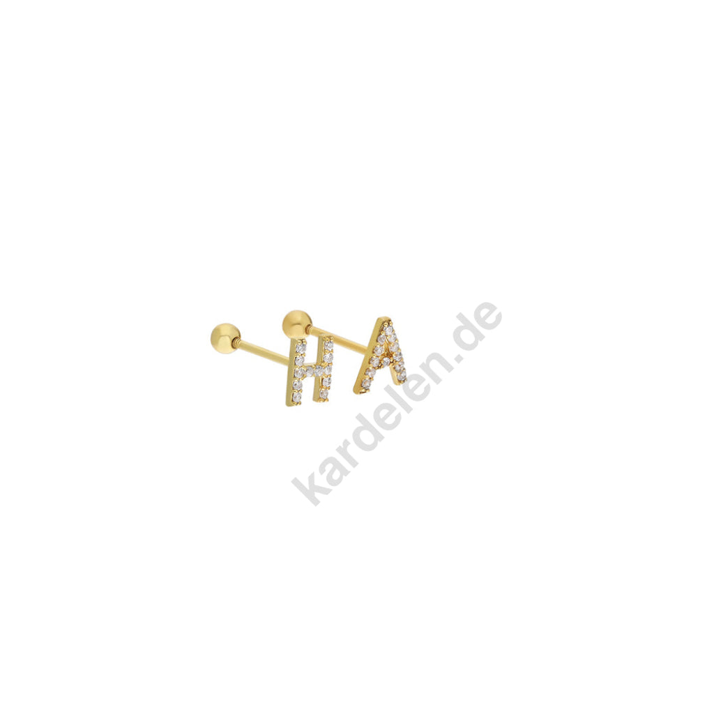 Kardelen Letter Piercing - 925 SILBER VIP-Rabatte