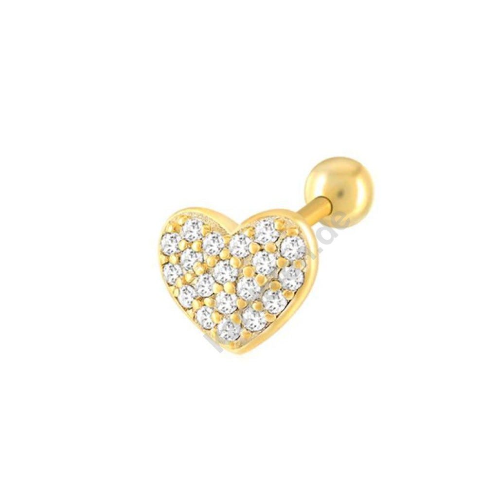 Kardelen VOLLER HERZ ZIRKONIA PIERCING - 925 SILBER Discount Store für neue Produkte