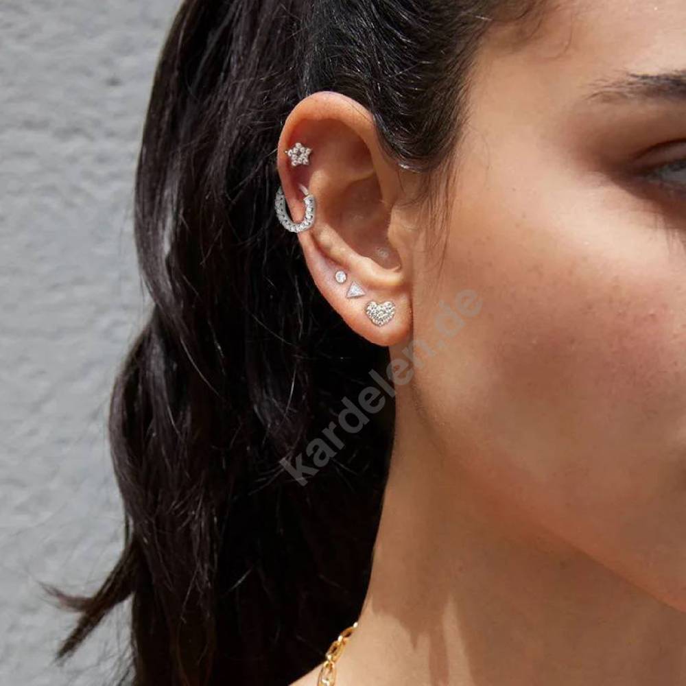 Kardelen VOLLER HERZ ZIRKONIA PIERCING - 925 SILBER Discount Store für neue Produkte