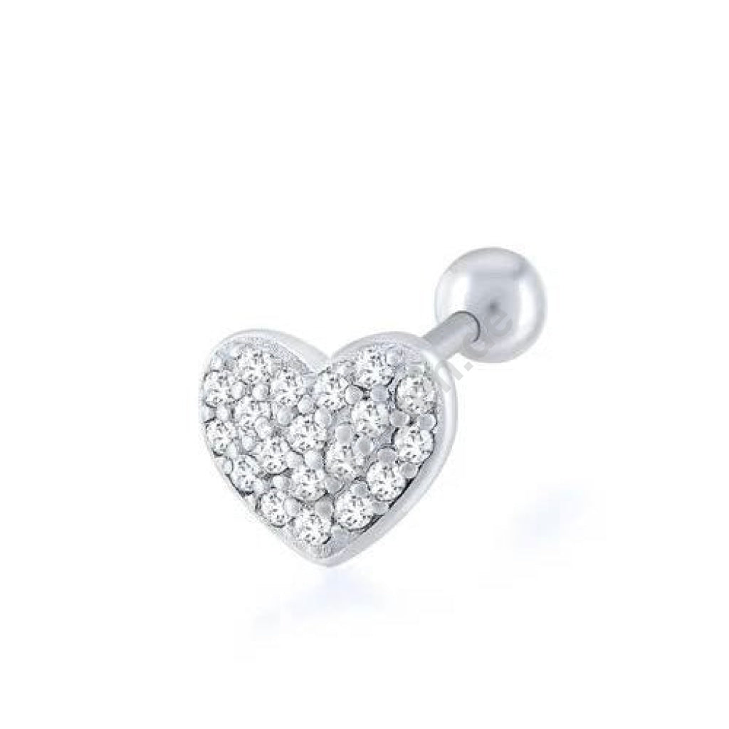 Kardelen VOLLER HERZ ZIRKONIA PIERCING - 925 SILBER Discount Store für neue Produkte