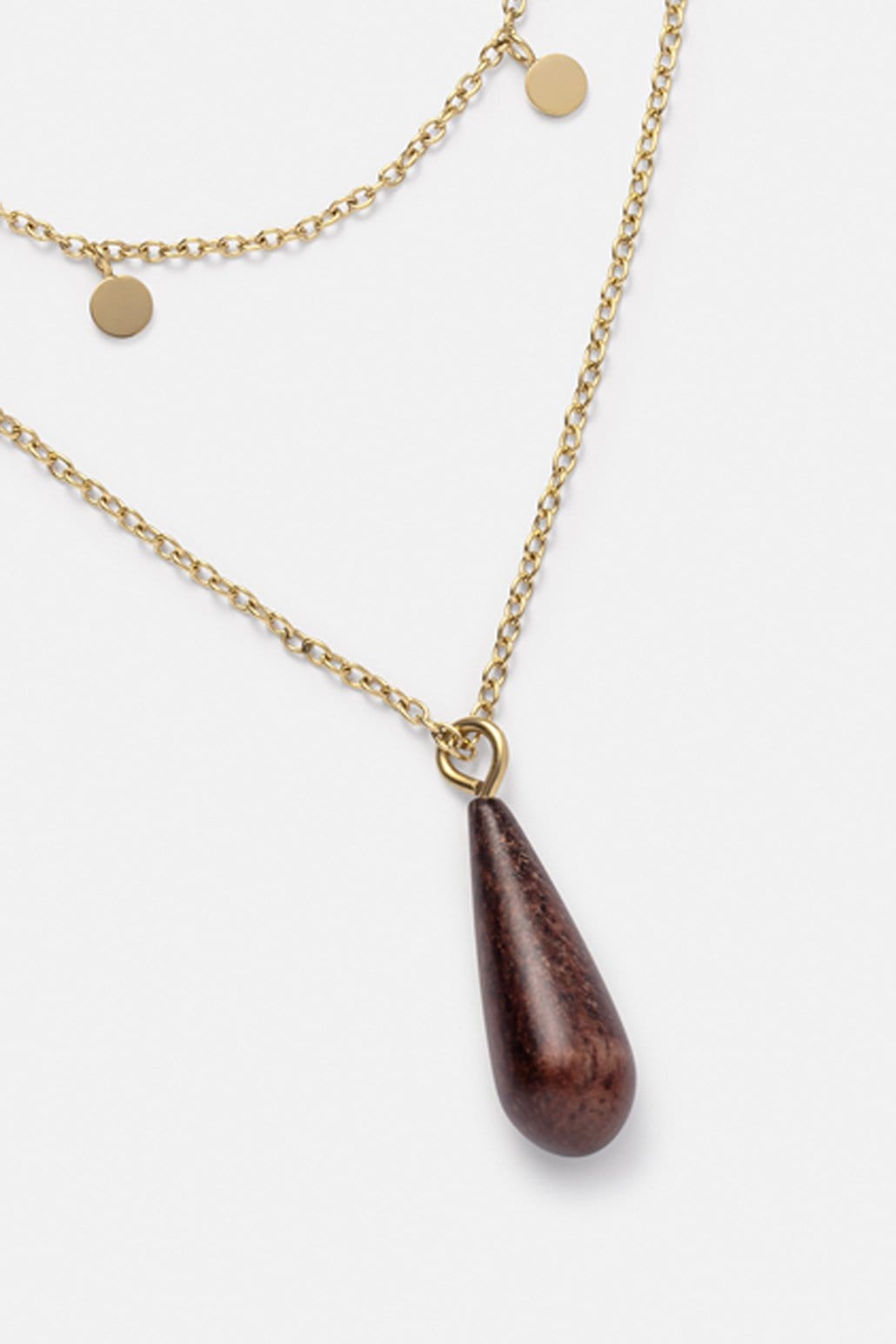 Kerbholz DROP DOUBLE NECKLACE Walnuss im Angebot