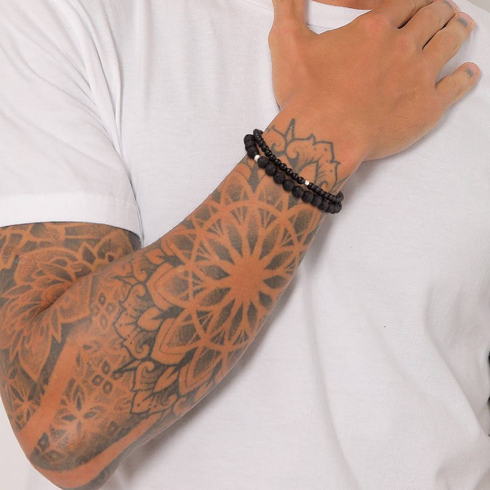Kuzzoi Armbandset Perlen | Lava, Onyx (Schwarz) Nur noch ein Tag übrig