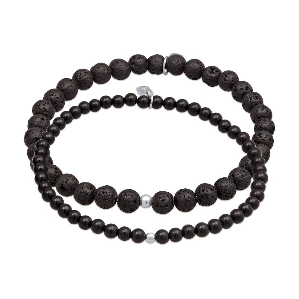 Kuzzoi Armbandset Perlen | Lava, Onyx (Schwarz) Nur noch ein Tag übrig