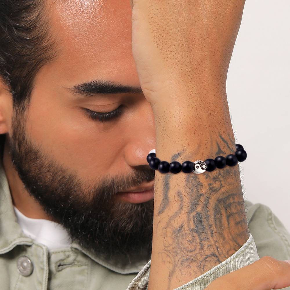 Kuzzoi Armband Yin Yang Beads | Onyx (Schwarz) Speichern exportieren